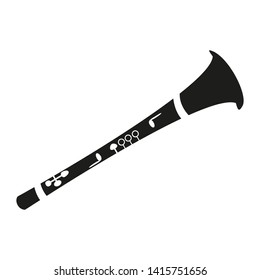 Clarinet icon on the white background. Vector illustration.