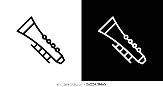 Clarinet icon shape graphic simple plain clipart symbol. thin line outline art