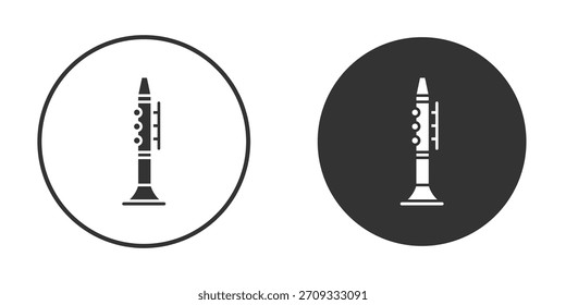 Icono de clarinete Iniciar sesión de estilo sólido.