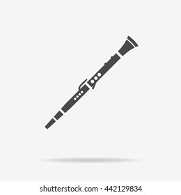 Clarinet icon. Vector concept illustration for design.