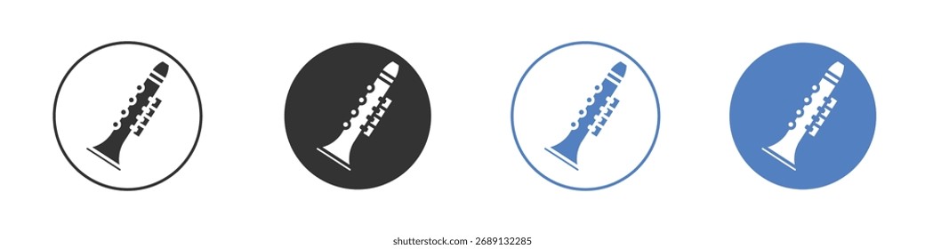 Vetor de ícone de Clarinete. Design de ilustração do modelo de logotipo