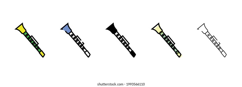 clarinet insturment vector type icon