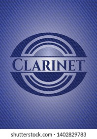 Clarinet with jean texture. Vector Illustration. Detailed.