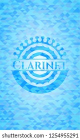Clarinet light blue mosaic emblem