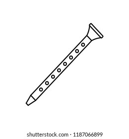 Clarinet line icon, music and instrument, jazz sign vector graphics, a linear pattern on a black background, eps 10.