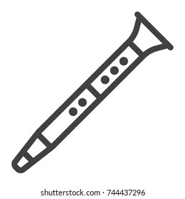 Clarinet line icon, music and instrument, jazz sign vector graphics, a linear pattern on a white background, eps 10.