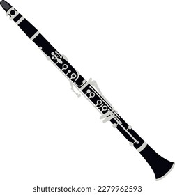 Clarinet (music instrument)  vector without background