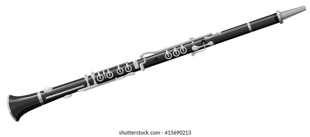 Clarinet on white background illustration