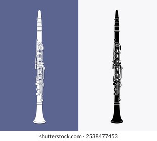 Clarinet Orchestra Instrument Cartoon Music Graphic Vector