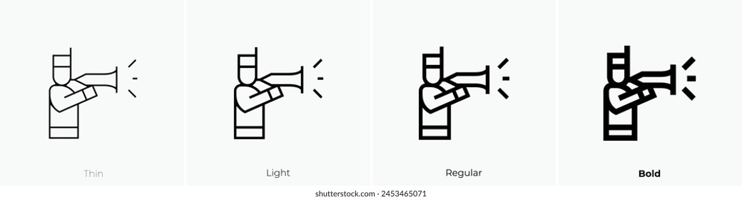 clarinet player icon. Thin, Light Regular And Bold style design isolated on white background