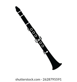 Clarinet Silhueta instrumento musical ilustração vetorial