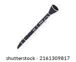 Clarinet vector design. Clarinet flat style vector illustration isolated on white background. Classical woodwind music instrument. 