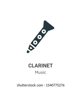 Clarinet vector icon on white background. Flat vector clarinet icon symbol sign from modern music collection for mobile concept and web apps design.