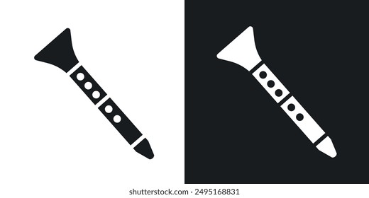 Clarinet vector icon set in solid style.