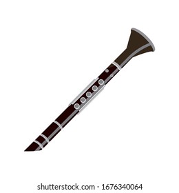 clarinete instrumento de música de viento ilustración vectorial icono aislado