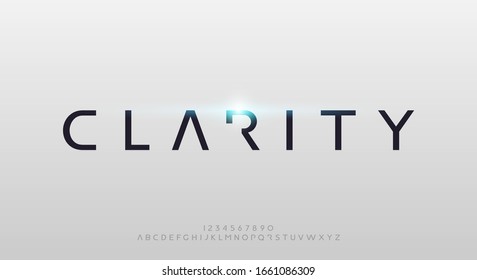 Clarity, an abstract technology futuristic alphabet font. digital space typography vector illustration design	