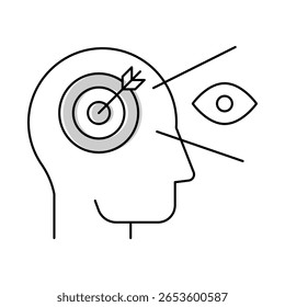 Claridad: Ojo que simboliza el pensamiento transparente y la toma de decisiones clara. Icono de Vector