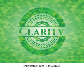Clarity green mosaic emblem. Vector Illustration. Detailed.