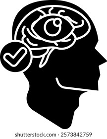 Clarity Icon - Black Filled Style - Critical Thinking Theme