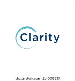 clarity logo design,zen line blue circle vector