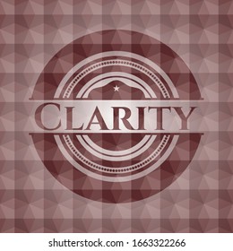 Clarity red seamless geometric pattern emblem. Seamless.