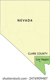 Lage von Clark County und Stadt Las Vegas auf der Nevada State Map