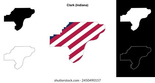 Clark County (Indiana) Outline-Kartenset