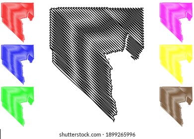 Clark County, Nevada (U.S. county, United States of America, USA, U.S., US) map vector illustration, scribble sketch Clark map