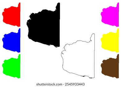 Condado de Clark, Estado de Washington (Condado dos EUA, Estados Unidos da América, EUA, EUA) mapa ilustração vetorial, esboço de rabisco Mapa de Clark