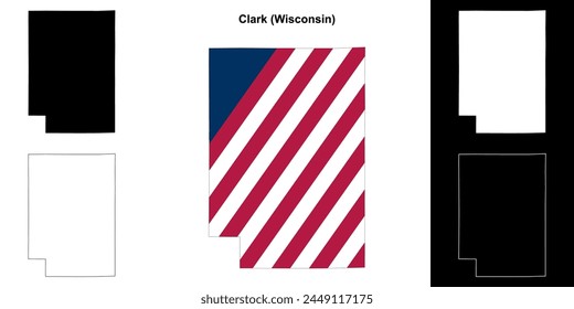 Clark County (Wisconsin) outline map set