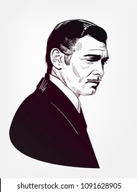 Clark Gable Vector Sketch Portrait