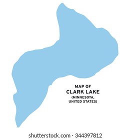 Clark lake (Minnesota,United States) map vector