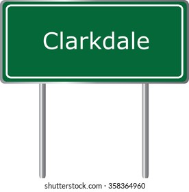 Clarkdale , Arizona , road sign green vector illustration, road table, USA city