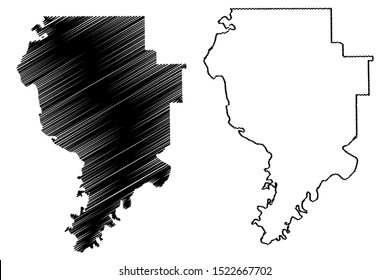 Clarke County, Alabama (Counties in Alabama, United States of America,USA, U.S., US) map vector illustration, scribble sketch Clarke map