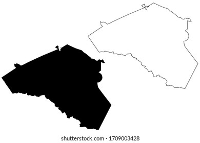 Clarke County, Georgia (U.S. county, United States of America,USA, U.S., US) map vector illustration, scribble sketch Clarke map