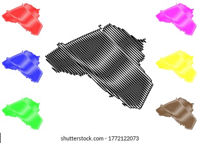 Clarke County, Georgia (U.S. county, United States of America,USA, U.S., US) map vector illustration, scribble sketch Clarke map