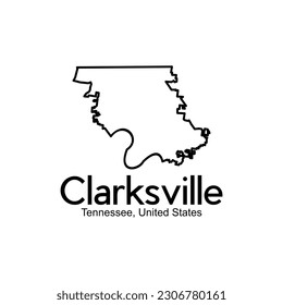 Clarksville Tennessee United States City Map Simple Logo