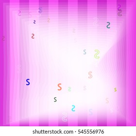 clash and backdrop, vibrant alphabet around S
