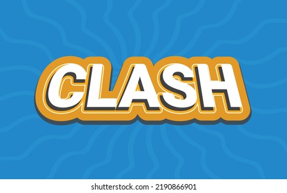 Clash effect template with 3d bold style use 