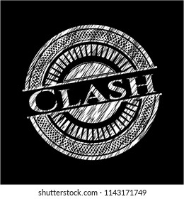 Clash on chalkboard