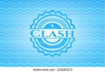 Clash water representation emblem background.