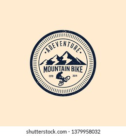 Clasic Badge Mountain bike logo, design, sport adventure rustic illustration