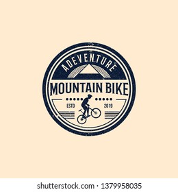 Clasic Badge Mountain bike logo, design, sport adventure rustic illustration