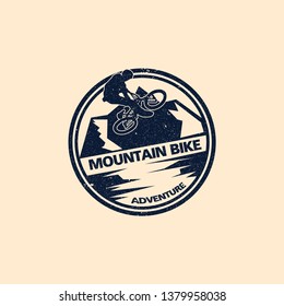 Clasic Badge Mountain bike logo, design, sport adventure rustic illustration