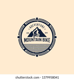 Clasic Badge Mountain bike logo, design, sport adventure rustic illustration