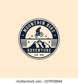 Clasic Badge Mountain bike logo, design, sport adventure rustic illustration