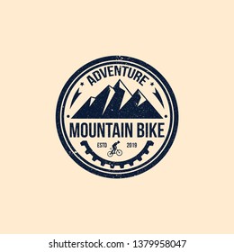 Clasic Badge Mountain bike logo, design, sport adventure rustic illustration