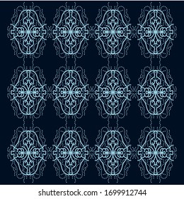 clasic blue pattern ornamen, seamless floral geometric patterns. for holiday cards, design wallpaper, pattern fills, web page, banner, flyer. Vector illustration.