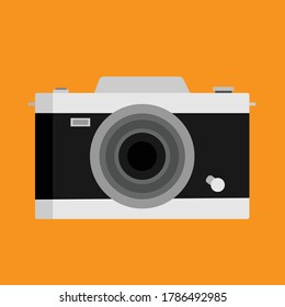 clasic camera flat icon illustration