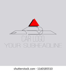 Clasic car logo with a line accent that makes it more attractive and a red crown with the meaning of strength